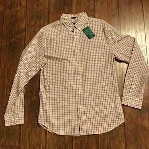 Blue and Orange Plaid Shirt